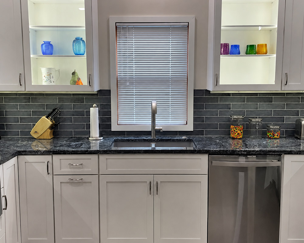 custom kitchen interior design project in Roscoe IL with quartz countertops